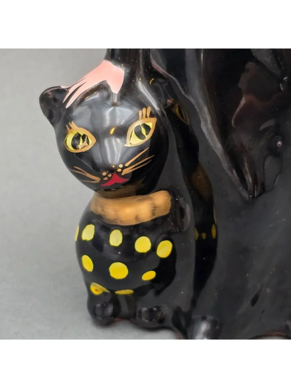 Vintage Rockabilly Sake Decanter Retro Cat Lady Barware Japan 9.5